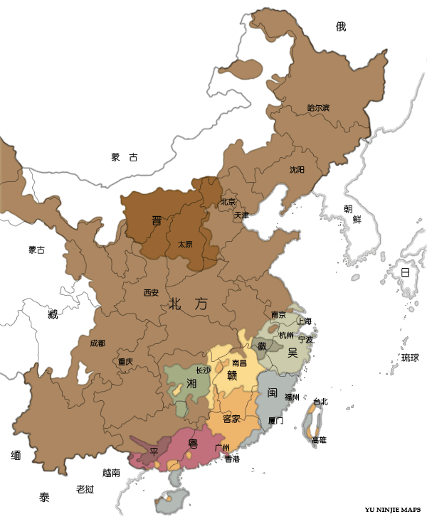 吴语的地理分布